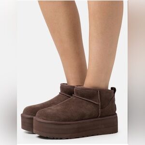 Brown Platform Ankle Boots
